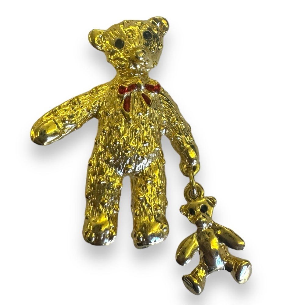 VTG RARE Articulated Teddy Bear Brooch